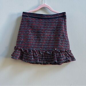 Janie and Jack Girl Merchant Marine Bouclé Tweed Ruffle Skirt, Size 8